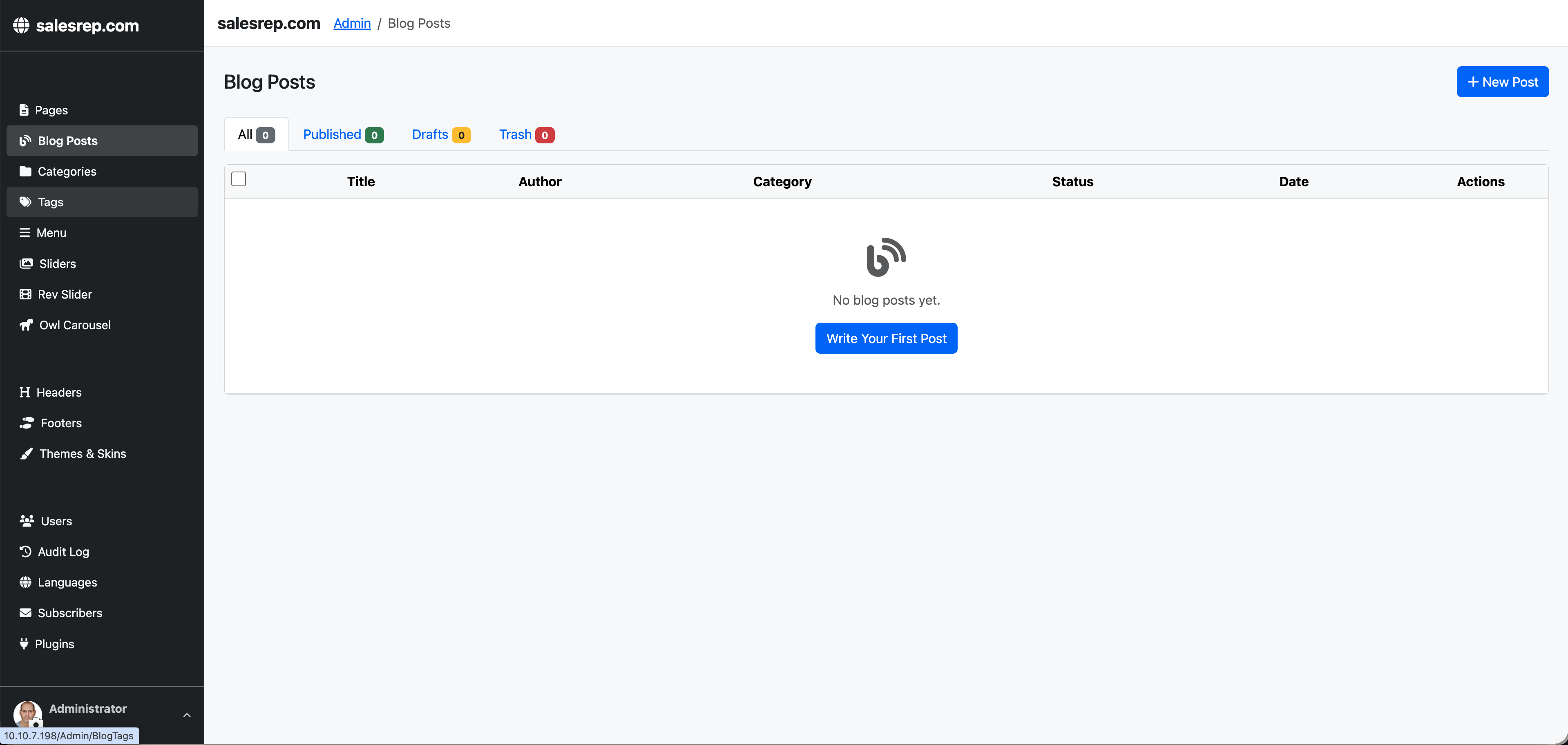 SalesRep CMS Blog Posts